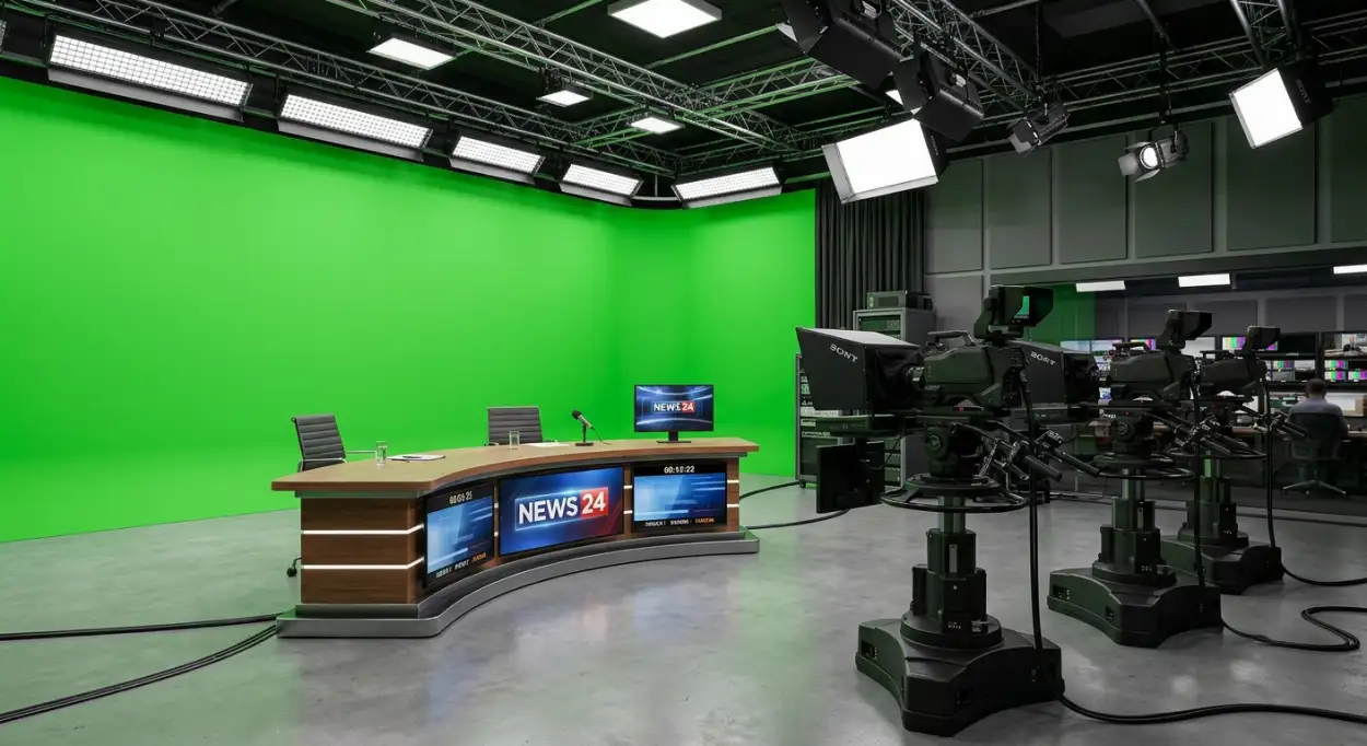 Free Download Green Screen Background For News Studio - High Quality Green Screen Background Background Image