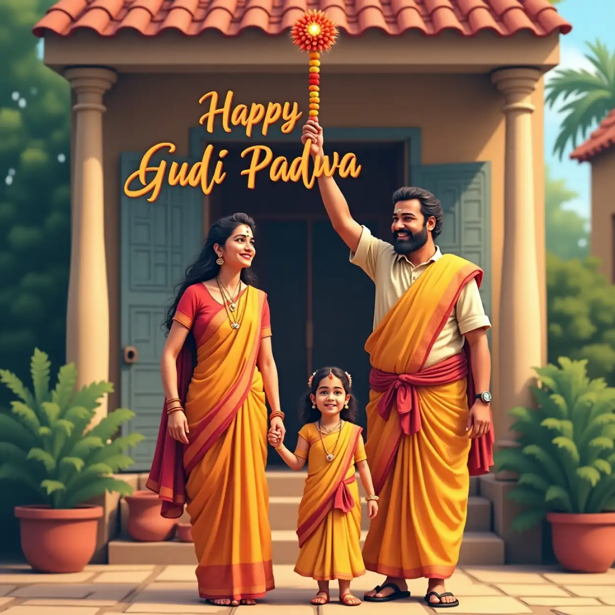 Gudi Padwa Wishes In English, Hindi, And Marathi - Royalty Free Happy Gudi Padwa Image | Pngmagic Free Download Gudi Padwa Wishes In English, Hindi, And Marathi - High Quality Happy Gudi Padwa Background