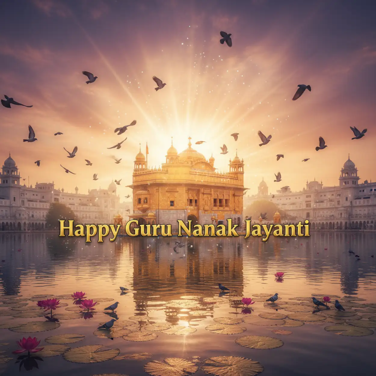 Free Download Guru Nanak Dev Ji Jayanti 2025 3d Golden Calligraphy Text - High Quality Happy Guru Nanak Jayanti 2025 Background