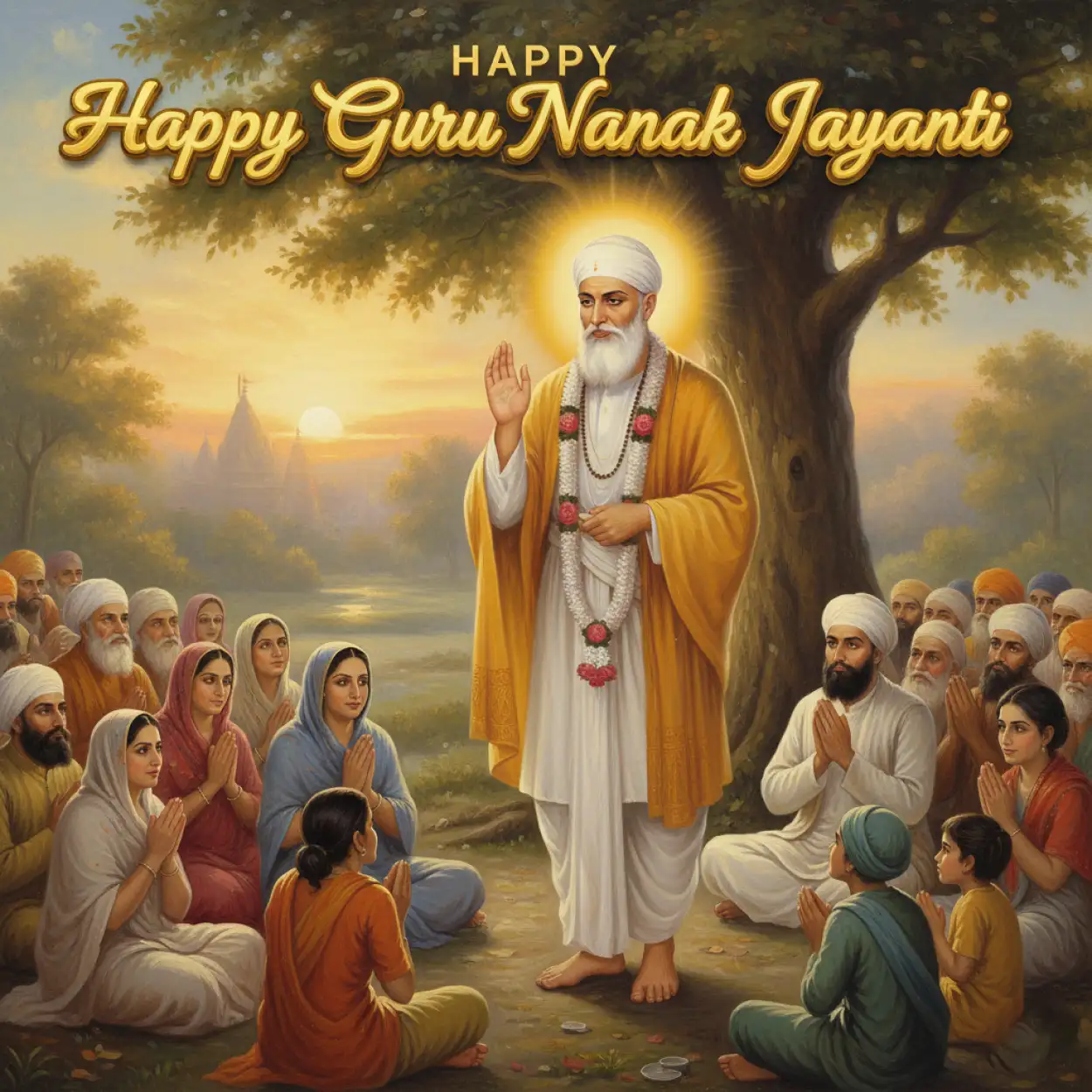 Free Download Guru Nanak Dev Ji Jayanti 2025 Vector Art Illustration - High Quality Happy Guru Nanak Jayanti 2025 Image