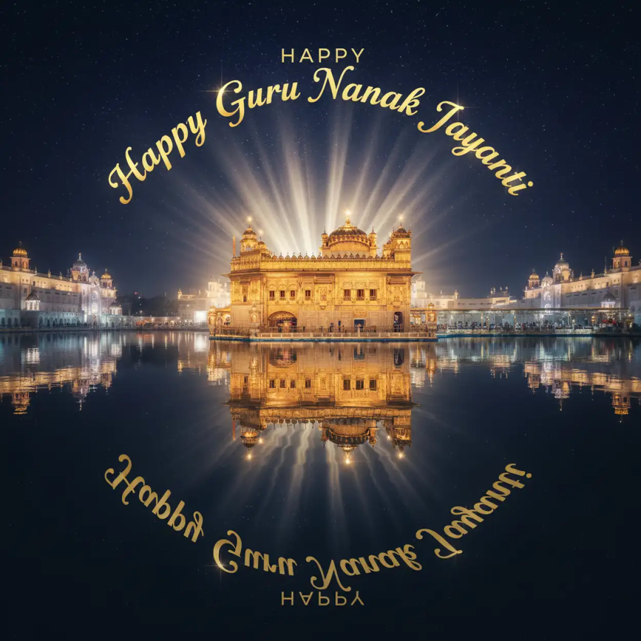 Free Download Guru Nanak Jayanti 2025 Greeting Card Design In Punjabi Style - High Quality Happy Guru Nanak Jayanti 2025 Image