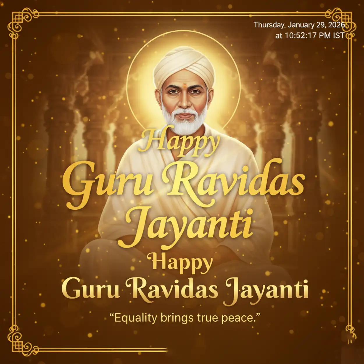 Free Download Guru Ravidas Jayanti Quote Image Hd - High Quality Happy Guru Ravidas Jayanti Background
