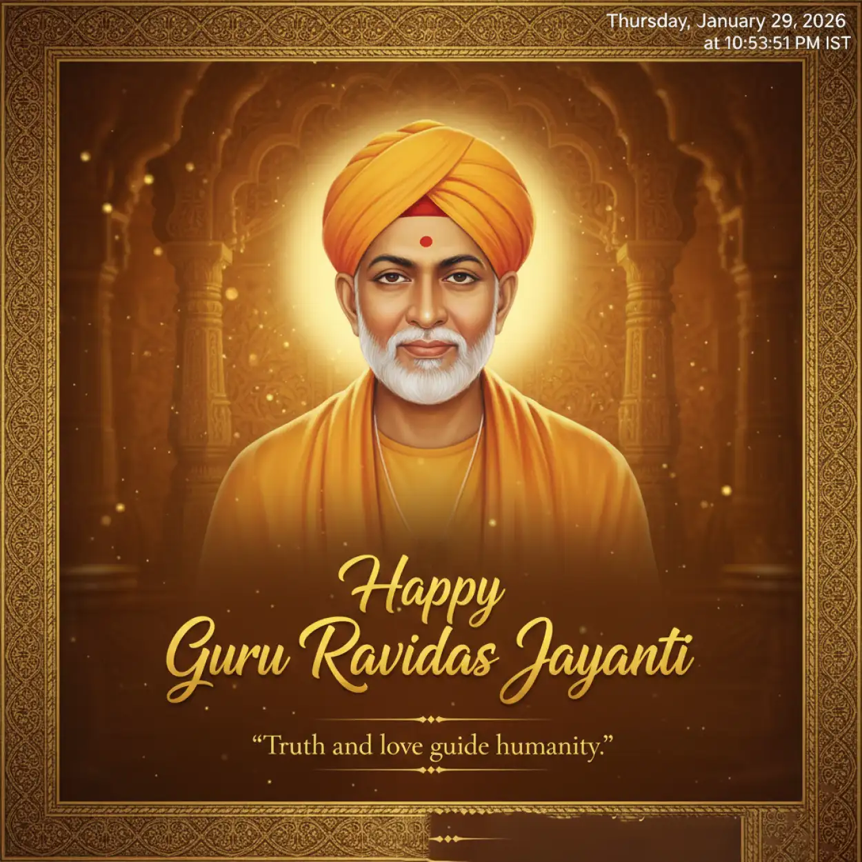 Free Download Guru Ravidas Jayanti Wishes Hd Poster - High Quality Happy Guru Ravidas Jayanti Background