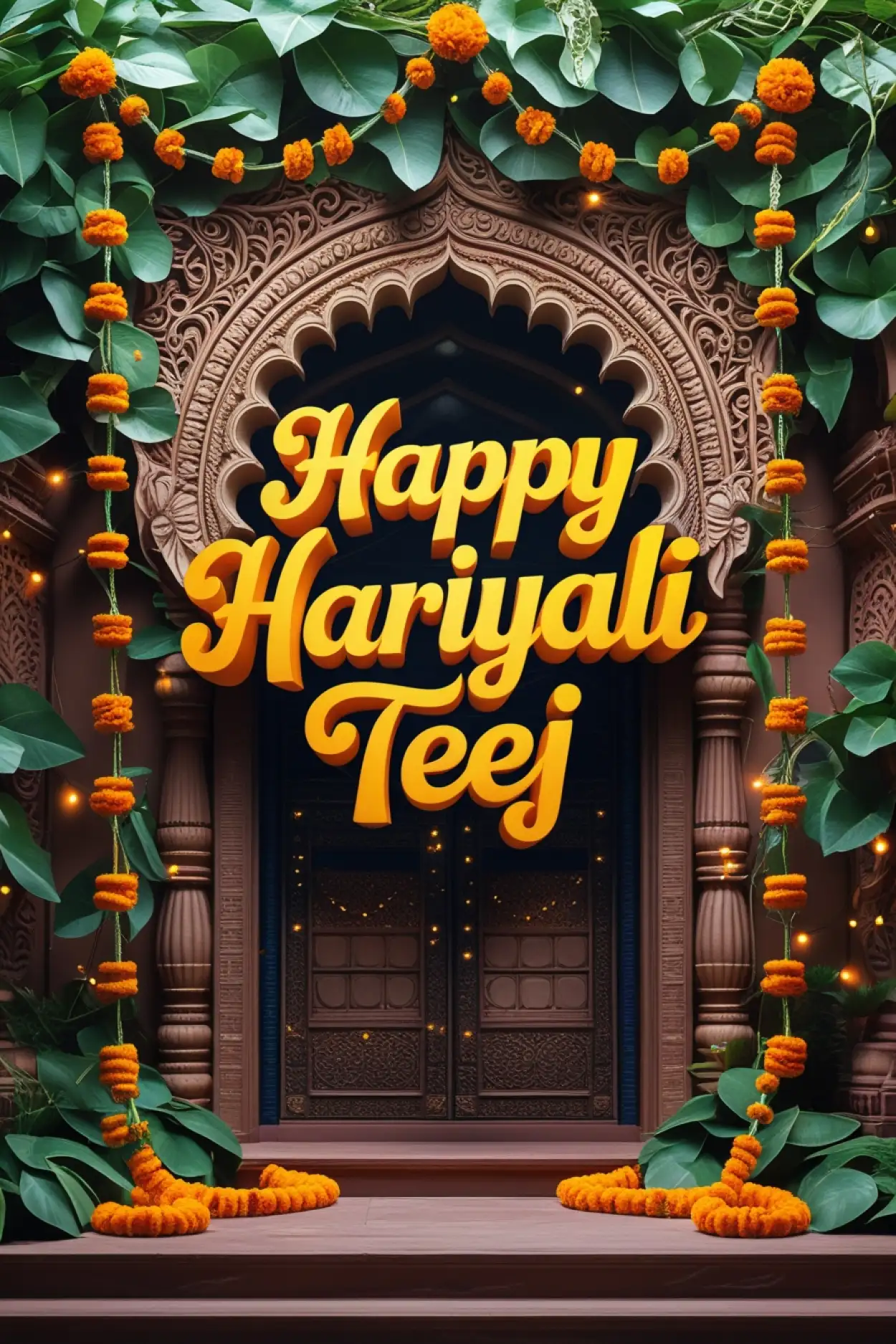 Free Download Handmade Art Style Teej Image - High Quality Happy Hariyali Teej Background