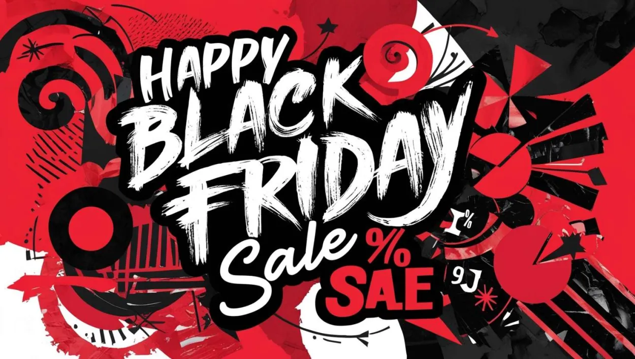 Free Download Handwritten Brush Font Black Friday Poster - High Quality Happy Black Friday Sale Background