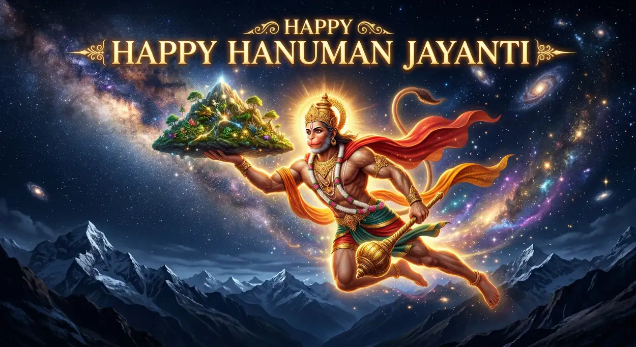 Free Download Hanuman Jayanti Banner Hindi - High Quality Happy Hanuman Jayanti 2026 Image