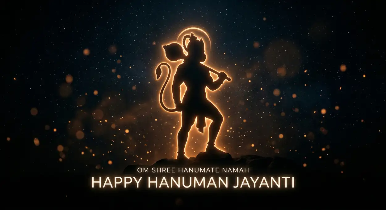 Free Download Hanuman Jayanti Wishes For Courage And Spiritual Growth - High Quality Hanuman Jayanti Wishes Image