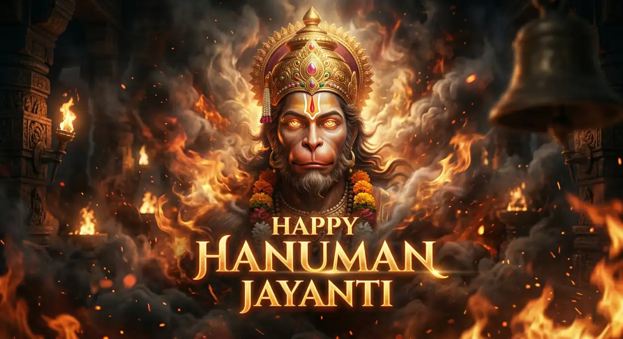 Free Download Hanuman Jayanti Wishes For Protection And Positivity - High Quality Hanuman Jayanti Wishes Image