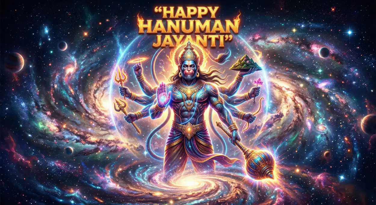 Free Download Hanuman Jayanti Wishes With Divine Energy Messages - High Quality Hanuman Jayanti Wishes Image