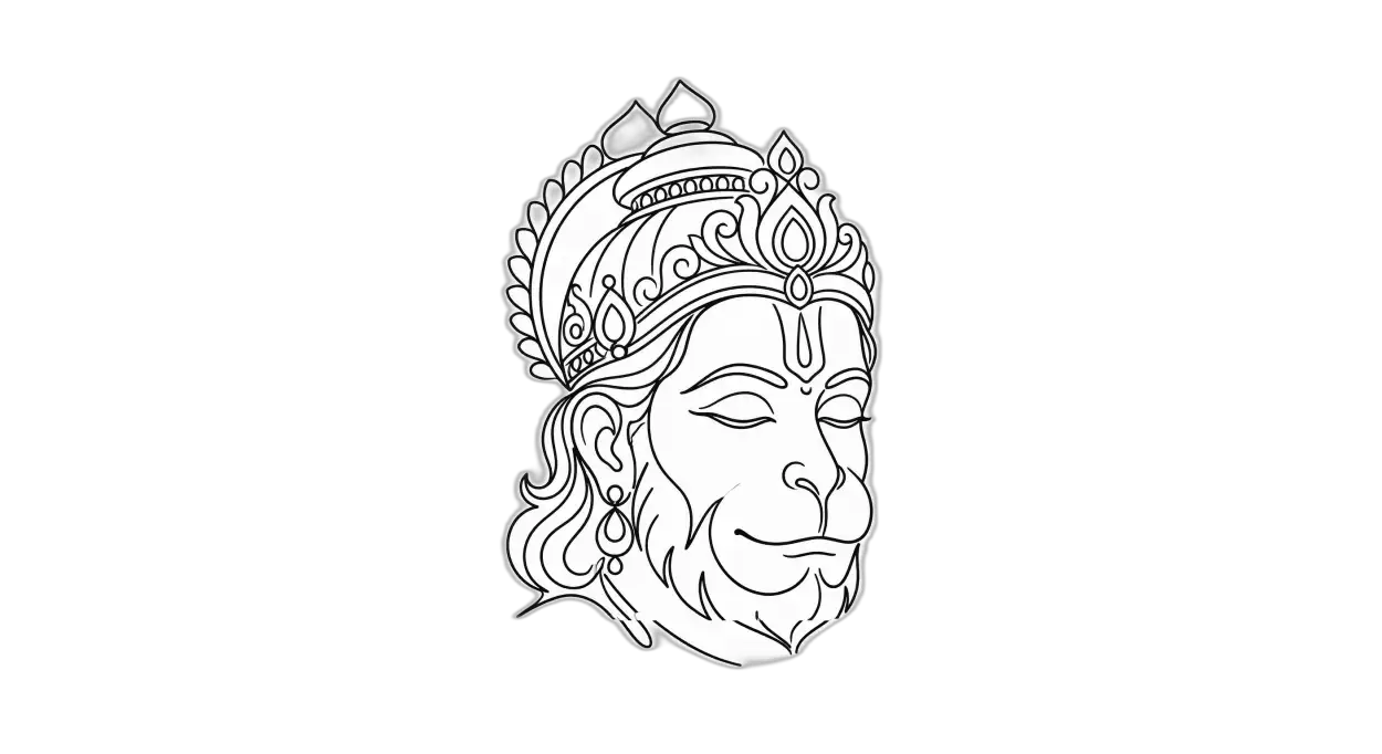 Free Download Hanuman Png Black And White Outline - High Quality Hanuman Png Transparent PNG