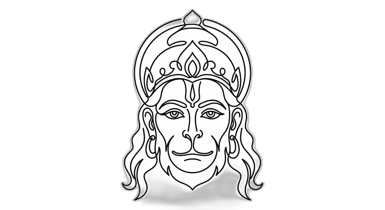 Free Download Hanuman Png Traditional Indian Art Style 2 - High Quality Hanuman Png Transparent PNG