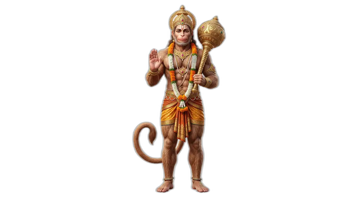 Free Download Hanuman Png With Glowing Background Transparent - High Quality Hanuman Png Transparent PNG