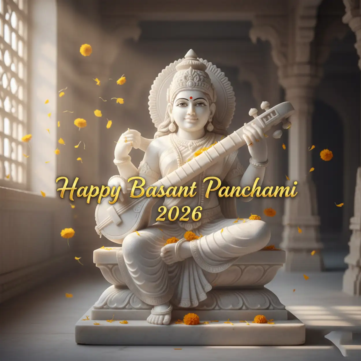 Free Download Happy Basant Panchami 2026 Bhakti Wallpaper - High Quality Happy Basant Panchami 2026 Background