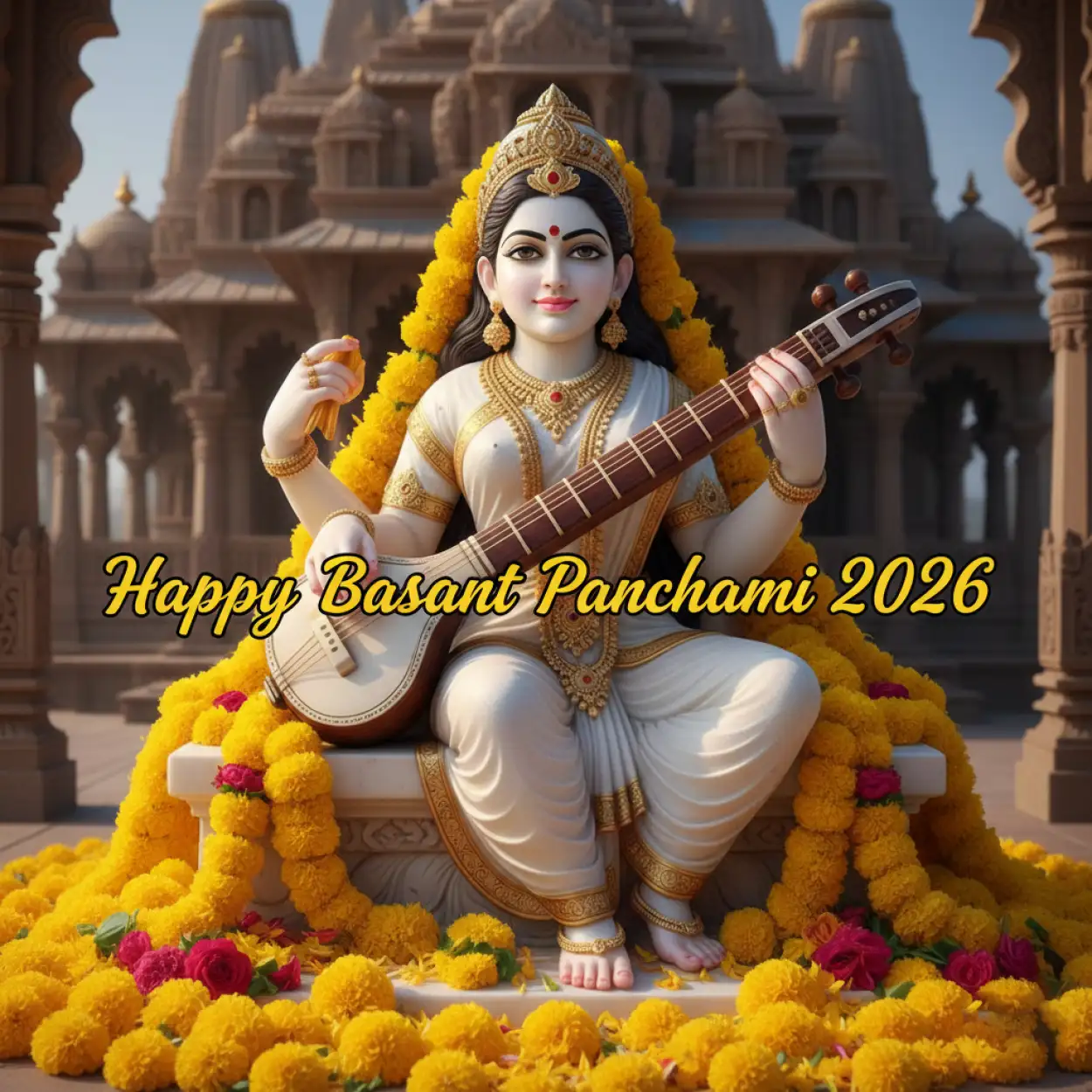 Free Download Happy Basant Panchami 2026 Devotional Image - High Quality Happy Basant Panchami 2026 Image