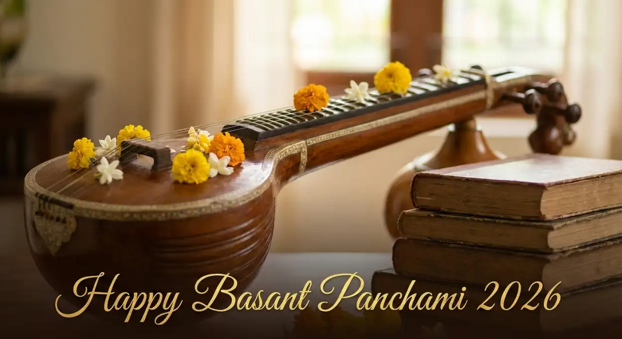 Free Download Happy Basant Panchami 2026 Knowledge Day Wishes - High Quality Happy Basant Panchami 2026 Image