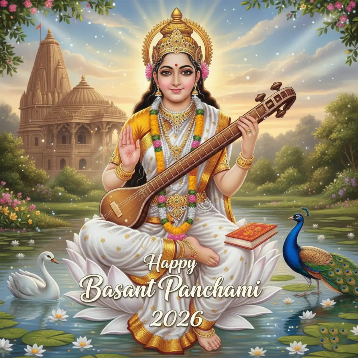 Free Download Happy Basant Panchami 2026 Saraswati Puja Images - High Quality Happy Basant Panchami 2026 Image