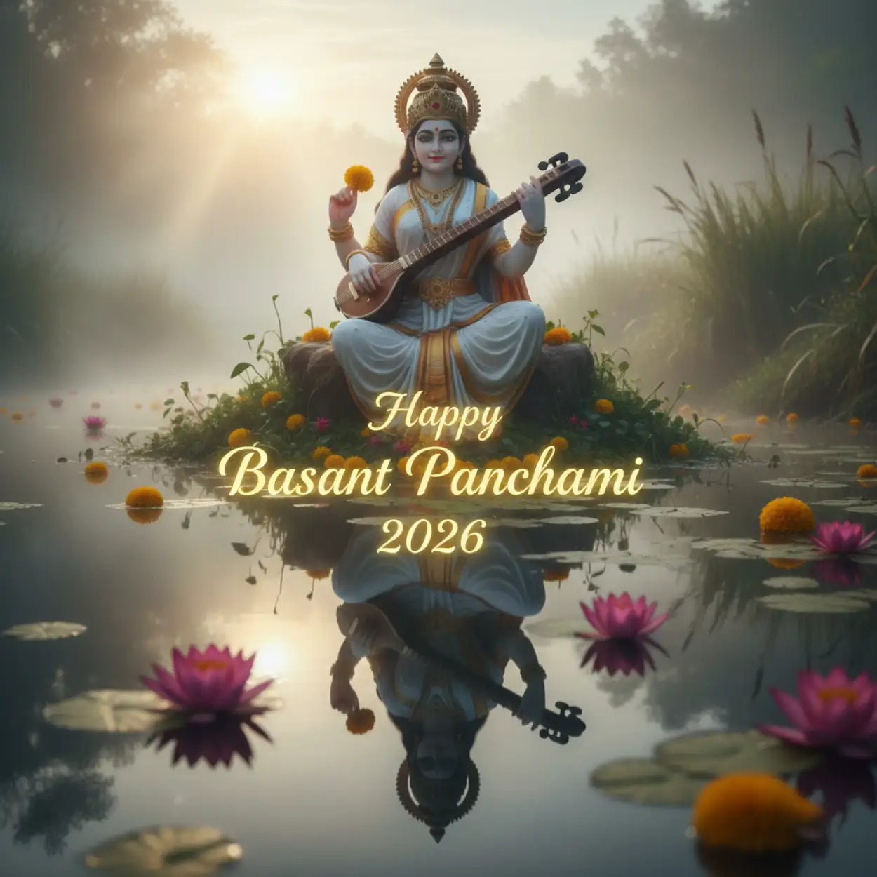 Free Download Happy Basant Panchami 2026 Spiritual Wallpaper - High Quality Happy Basant Panchami 2026 Image
