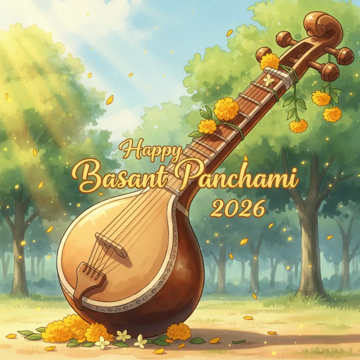 Free Download Happy Basant Panchami 2026 Thumbnail Design - High Quality Happy Basant Panchami 2026 Background