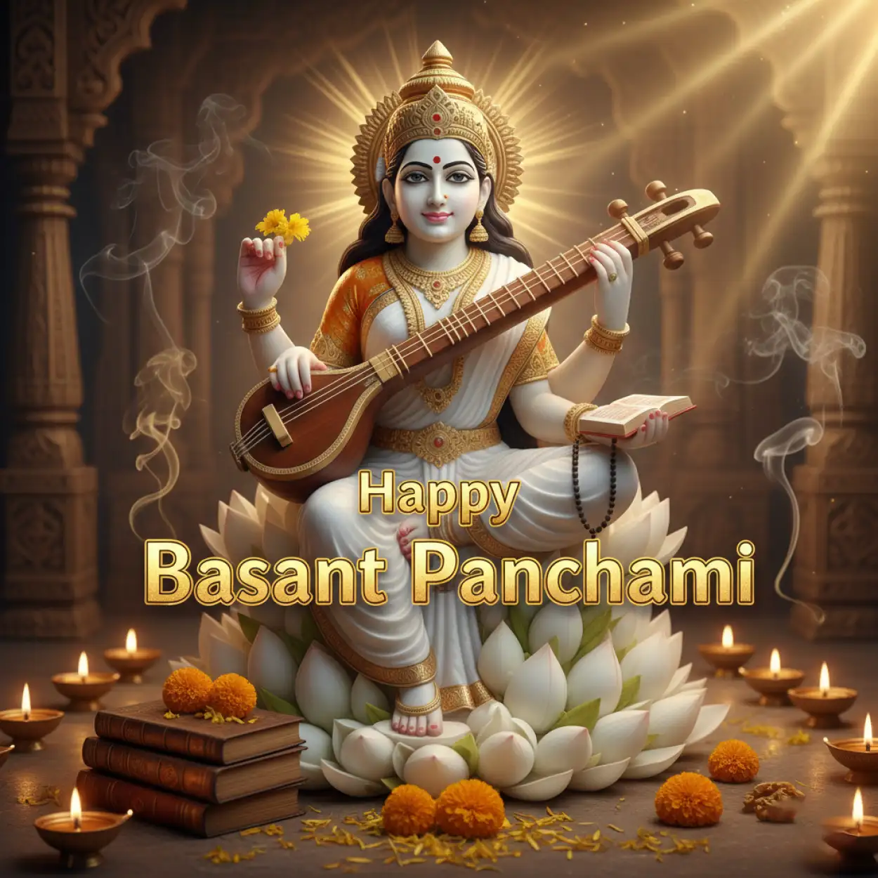 Free Download Happy Basant Panchami Wishes Knowledge Quotes - High Quality Happy Basant Panchami Wishes Background