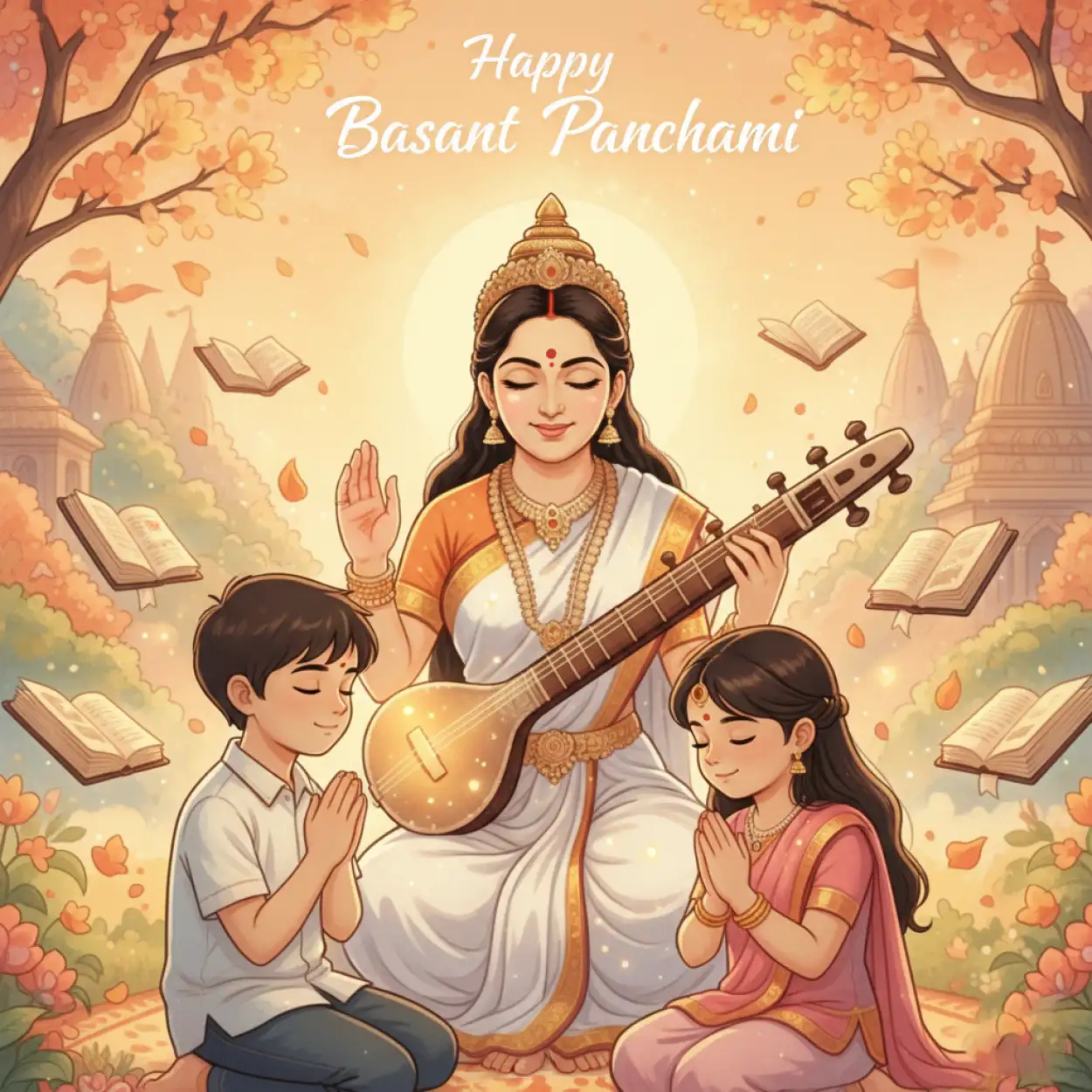 Happy Basant Panchami Wishes Saraswati Blessings - Royalty Free Happy Basant Panchami Wishes Image | Pngmagic Free Download Happy Basant Panchami Wishes Saraswati Blessings - High Quality Happy Basant Panchami Wishes Background