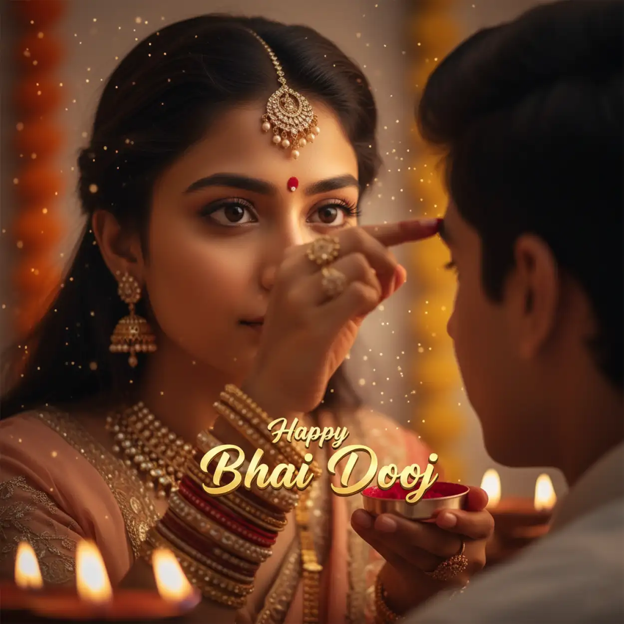 Free Download Happy Bhai Dooj 2025 Greeting Card Design - High Quality Happy Bhai Dooj 2025 Background