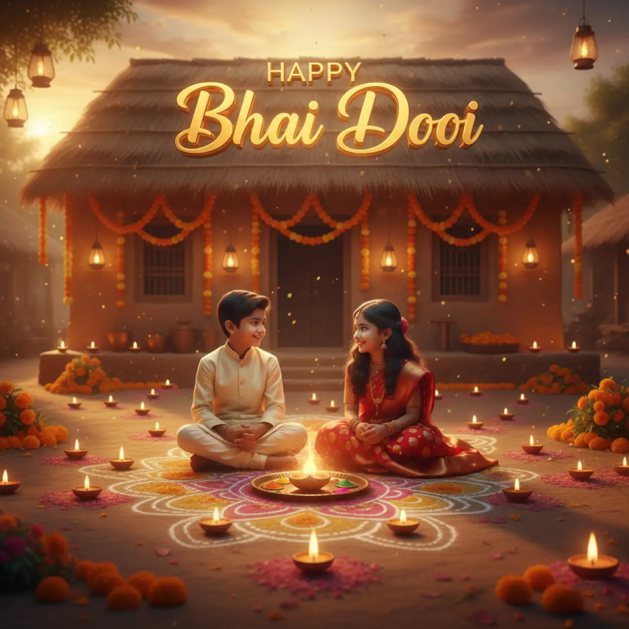 Free Download Happy Bhai Dooj Diya And Tilak Background - High Quality Happy Bhai Dooj Background