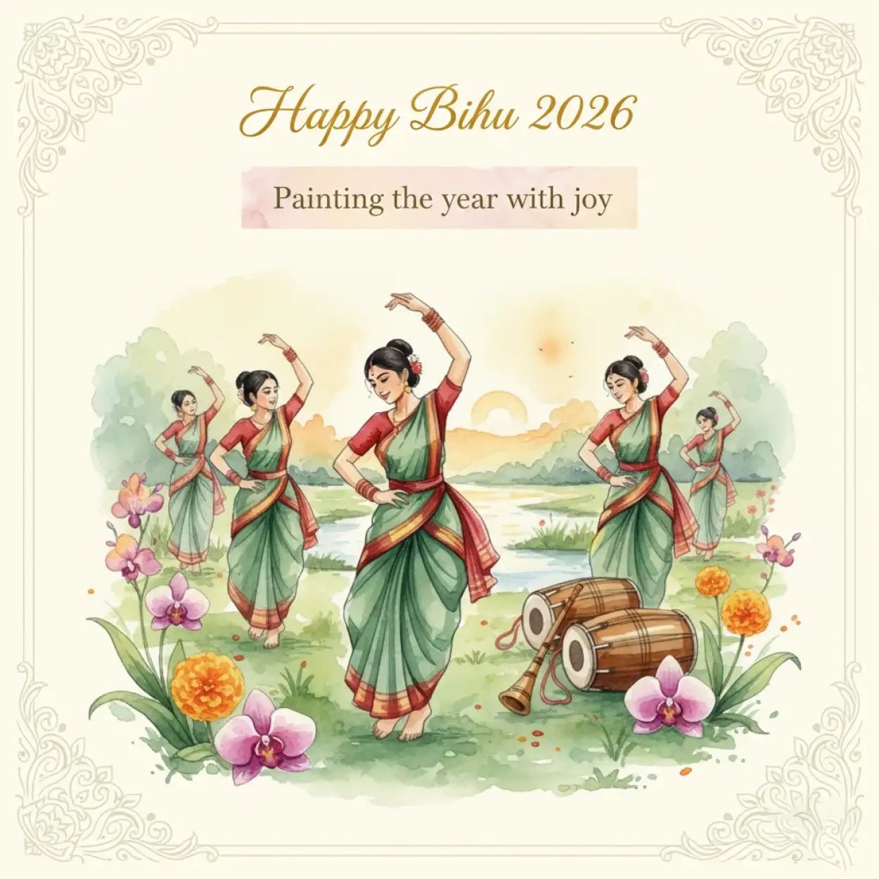 Free Download Happy Bihu 2026 Facebook Post Wishes - High Quality Happy Bihu 2026 Image