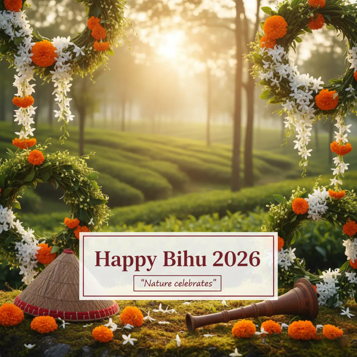 Free Download Happy Bihu 2026 Greeting Message In English - High Quality Happy Bihu 2026 Image