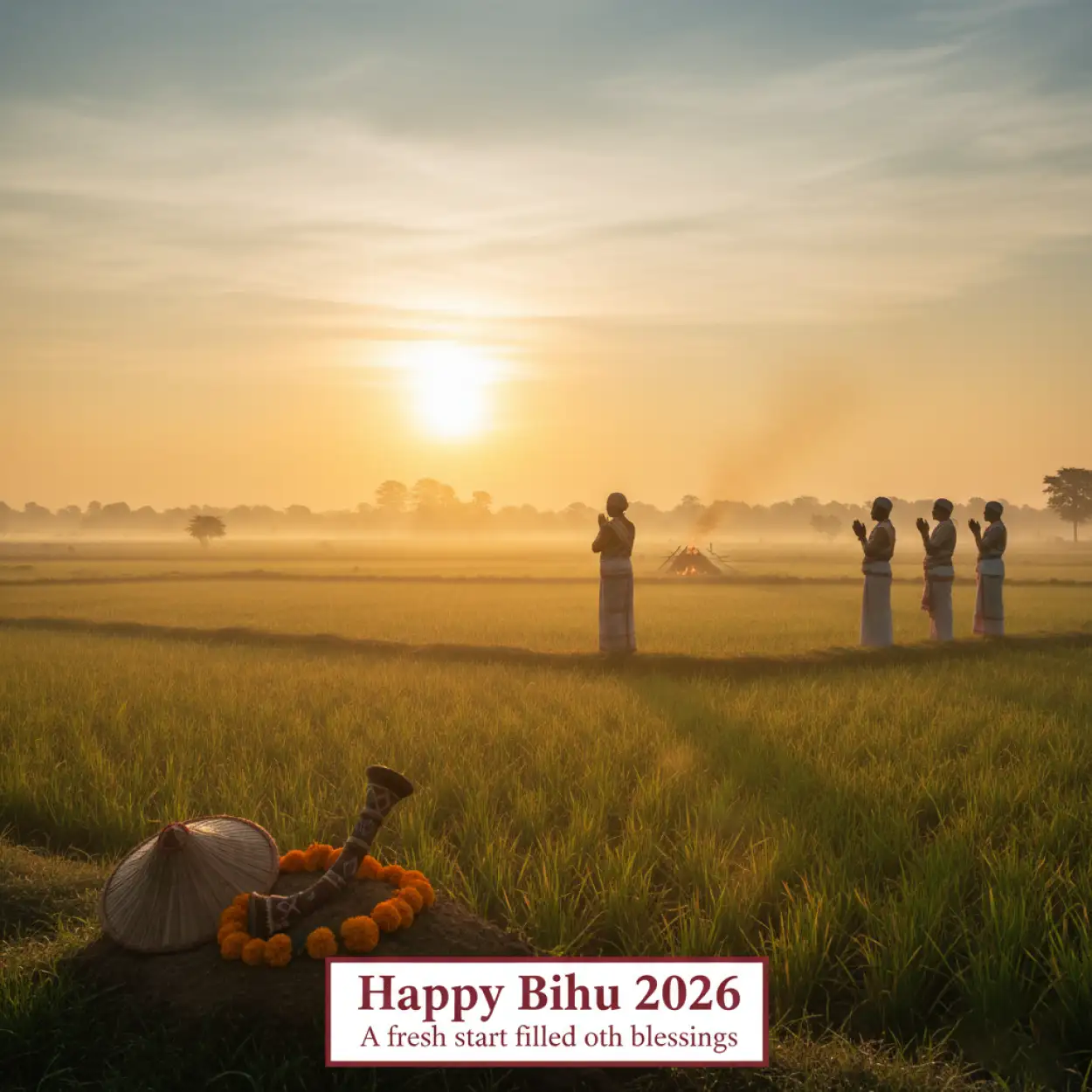 Free Download Happy Bihu 2026 Morning Wishes - High Quality Happy Bihu 2026 Image