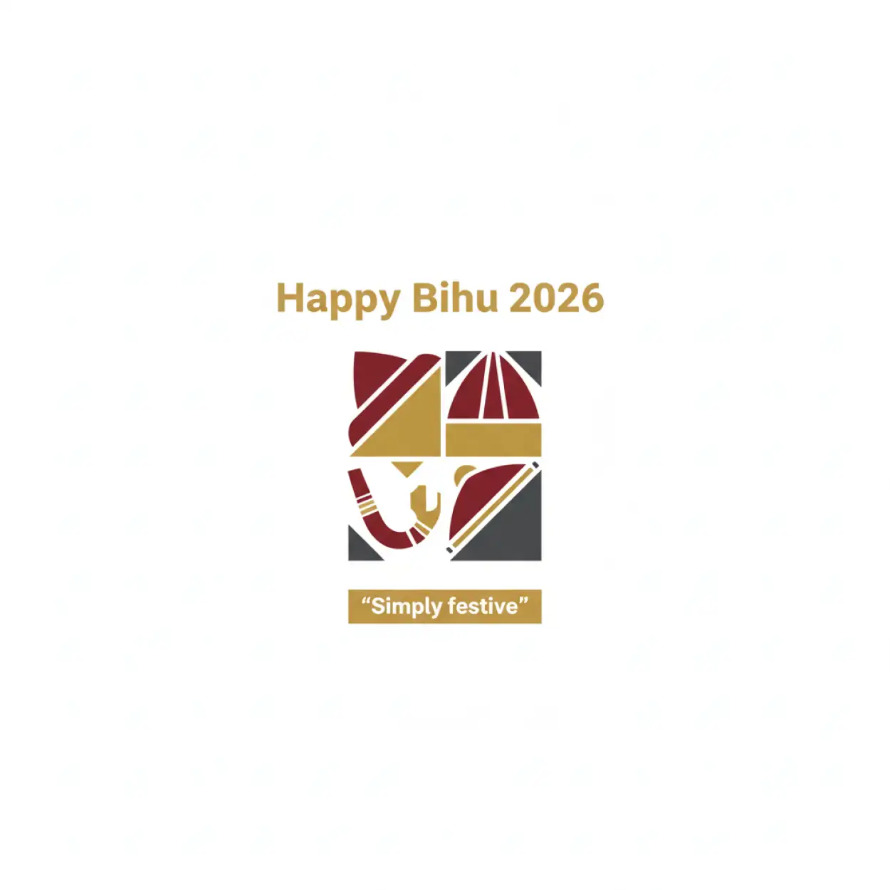 Free Download Happy Bihu 2026 Poster Design With Calligraphy Font - High Quality Happy Bihu 2026 Image