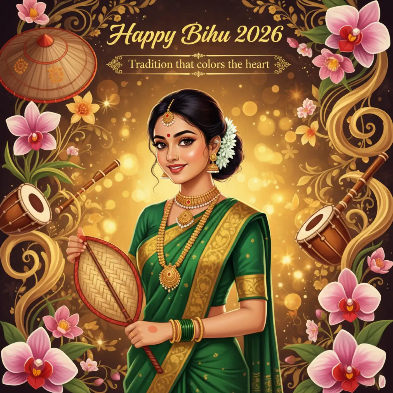 Free Download Happy Bihu 2026 Rangali Bihu Festival Wishes In English - High Quality Happy Bihu 2026 Image