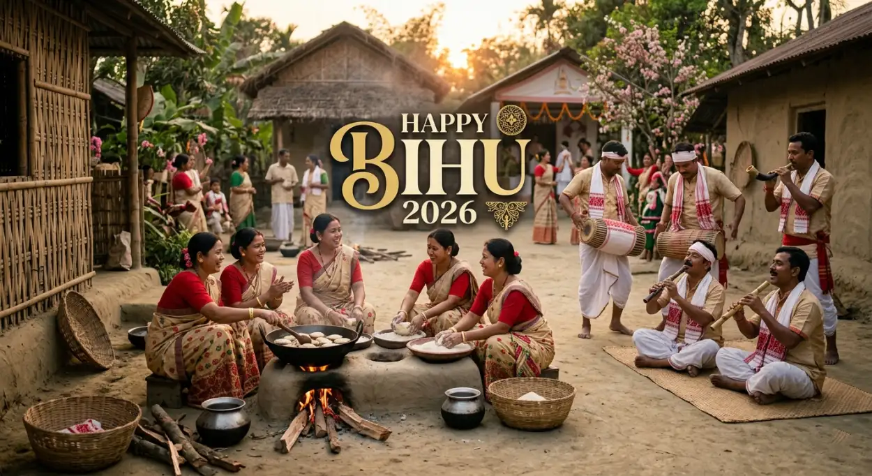 Free Download Happy Bihu 2026 Wishes Facebook Post Images - High Quality Happy Bihu 2026 Wishes Image