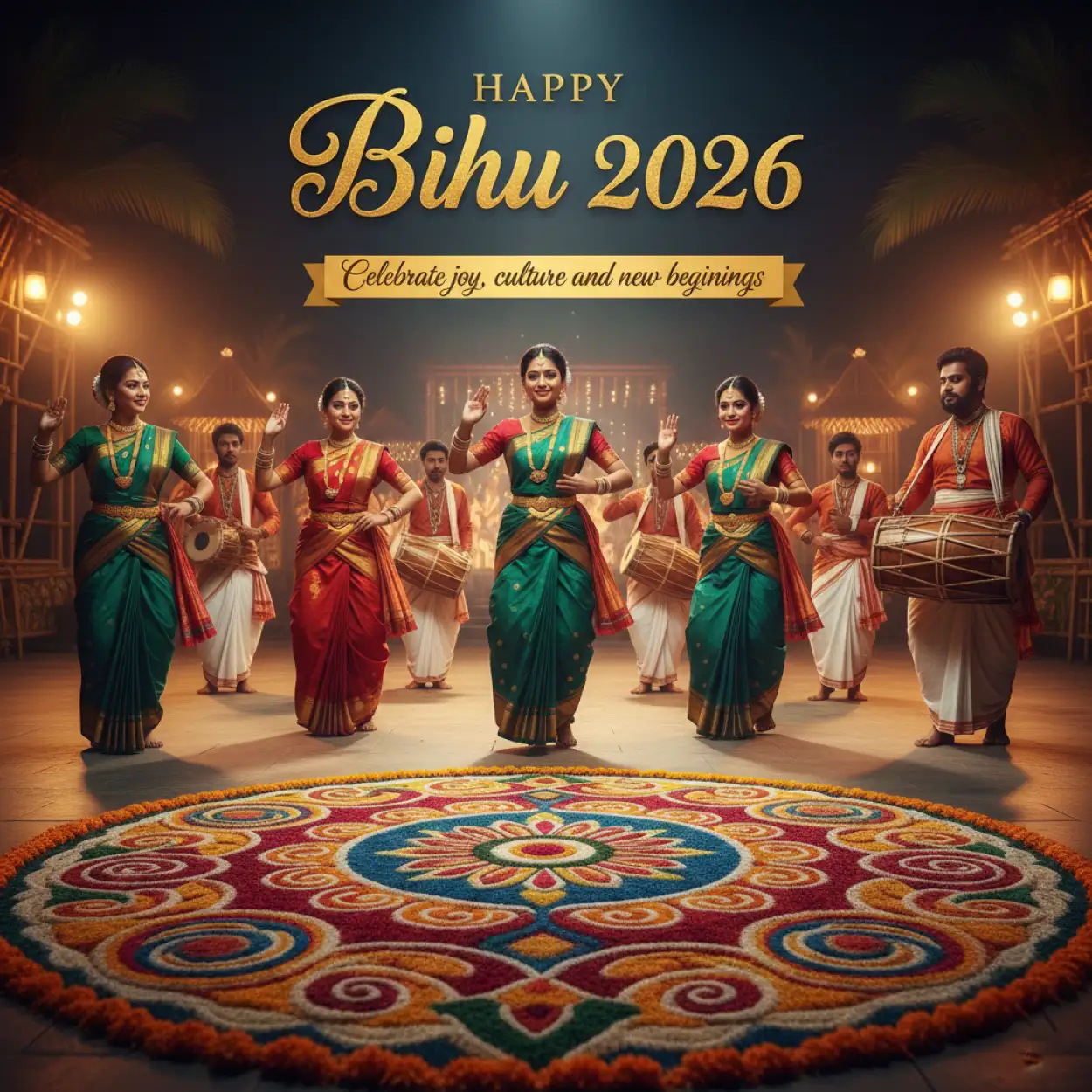Free Download Happy Bihu 2026 Wishes For Family - High Quality Happy Bihu 2026 Image