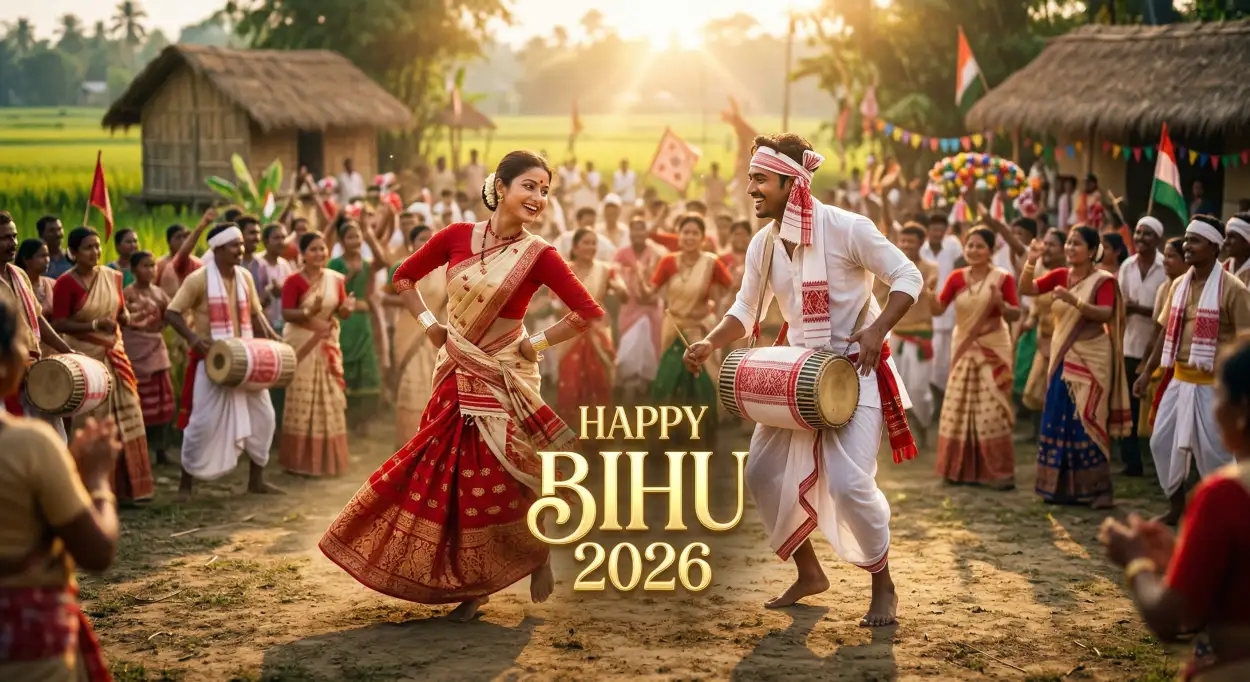 Free Download Happy Bihu 2026 Wishes Hd Wallpaper Download - High Quality Happy Bihu 2026 Wishes Image