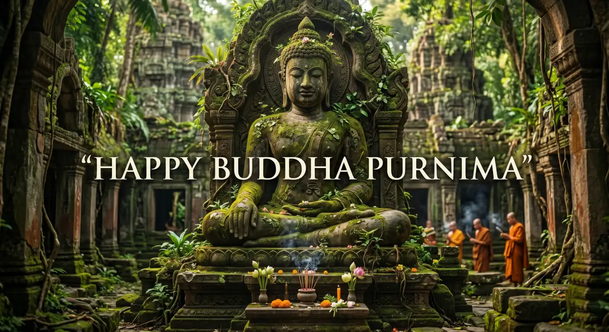 Free Download Happy Buddha Purnima 2026 Wishes In Sanskrit - High Quality Happy Buddha Purnima Wishes 2026 Image