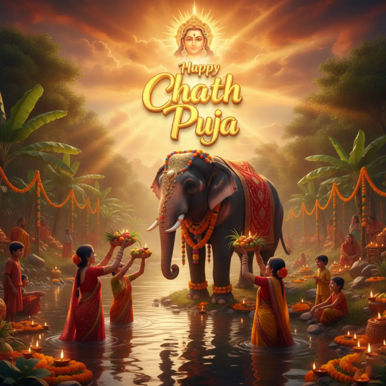 Free Download Happy Chhath Puja 2025 Festival Celebration Wallpaper - High Quality Happy Chhath Puja 2025 Background
