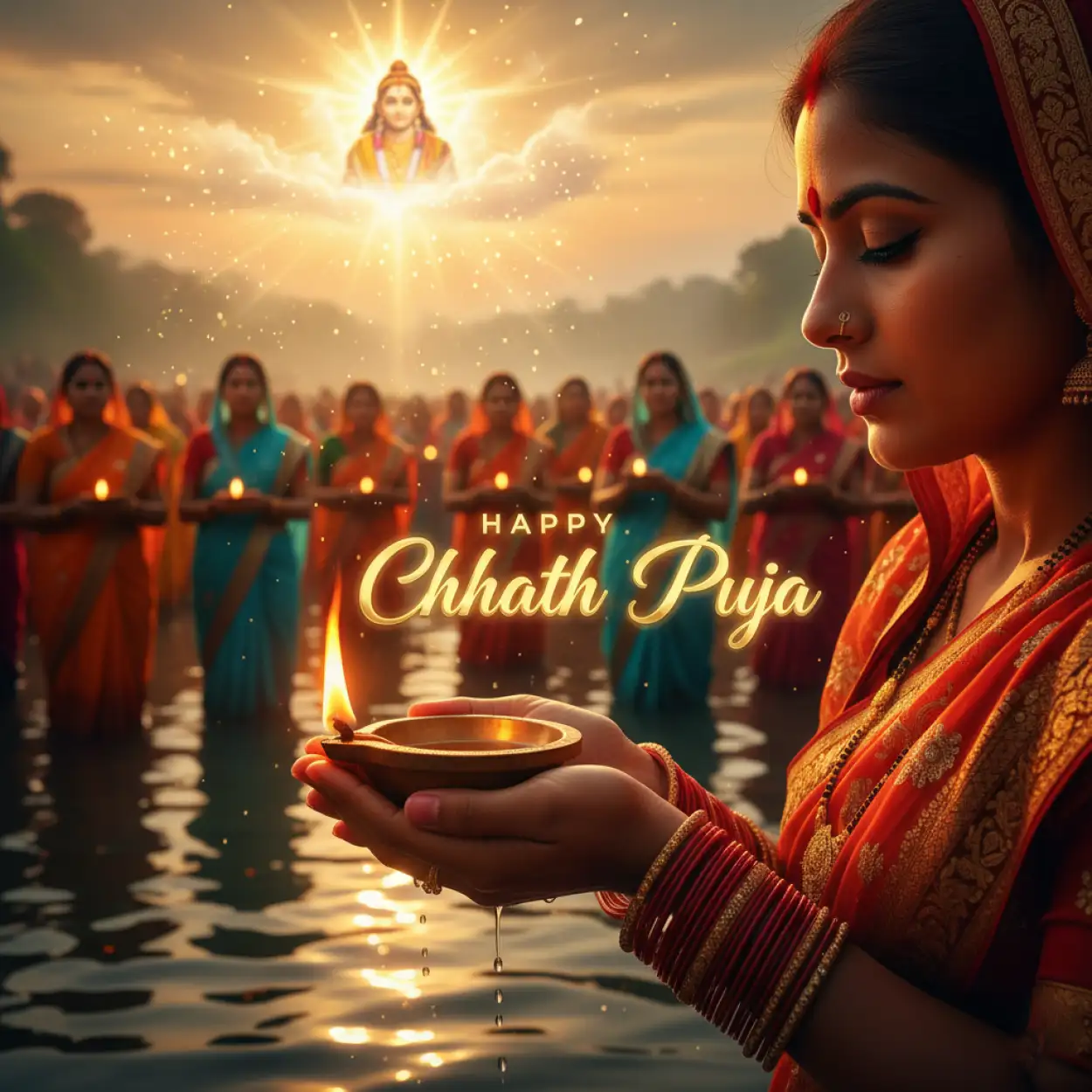 Free Download Happy Chhath Puja 2025 New Photo Editing Background - High Quality Happy Chhath Puja 2025 Background