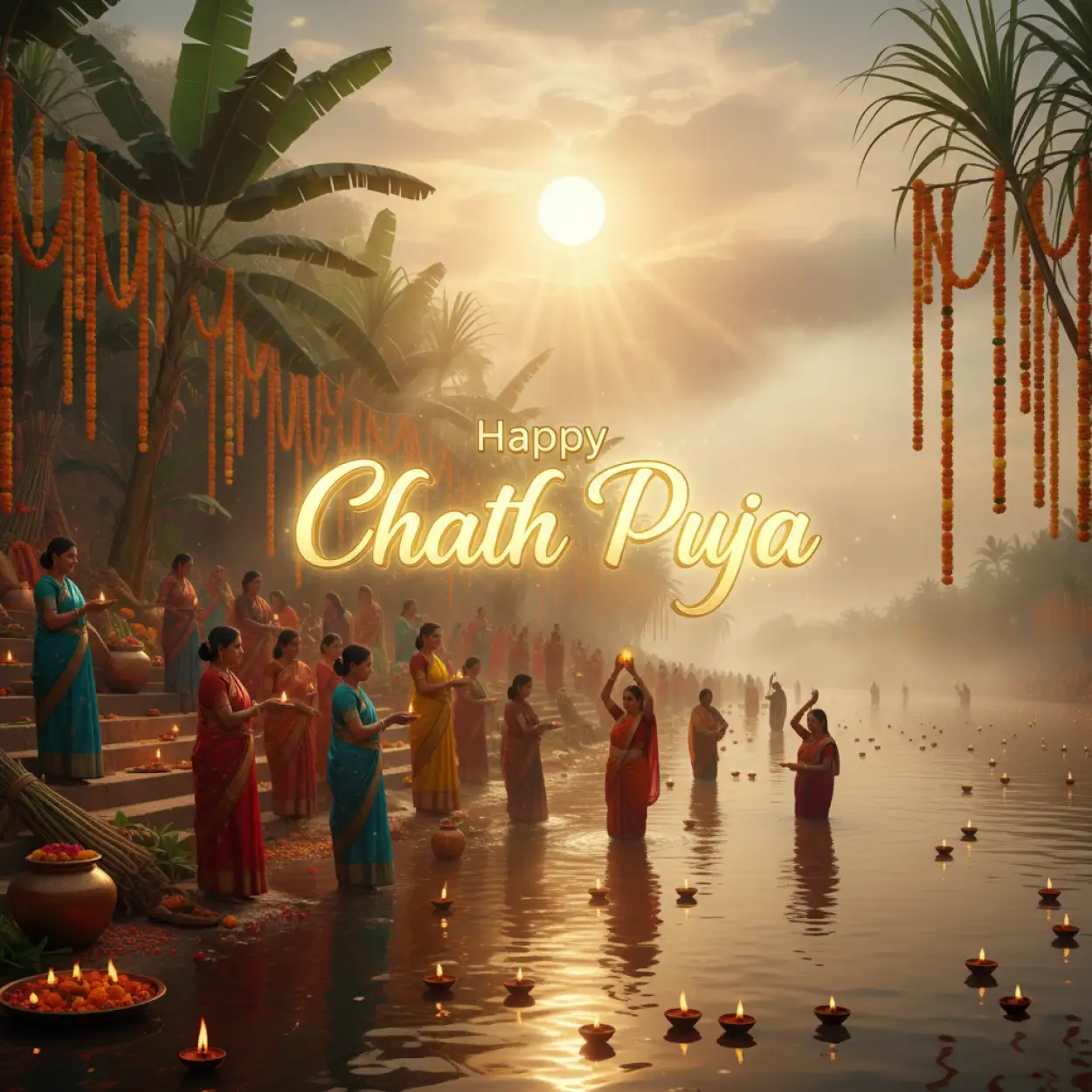 Free Download Happy Chhath Puja Photo Editing Background - High Quality Happy Chhath Puja Background