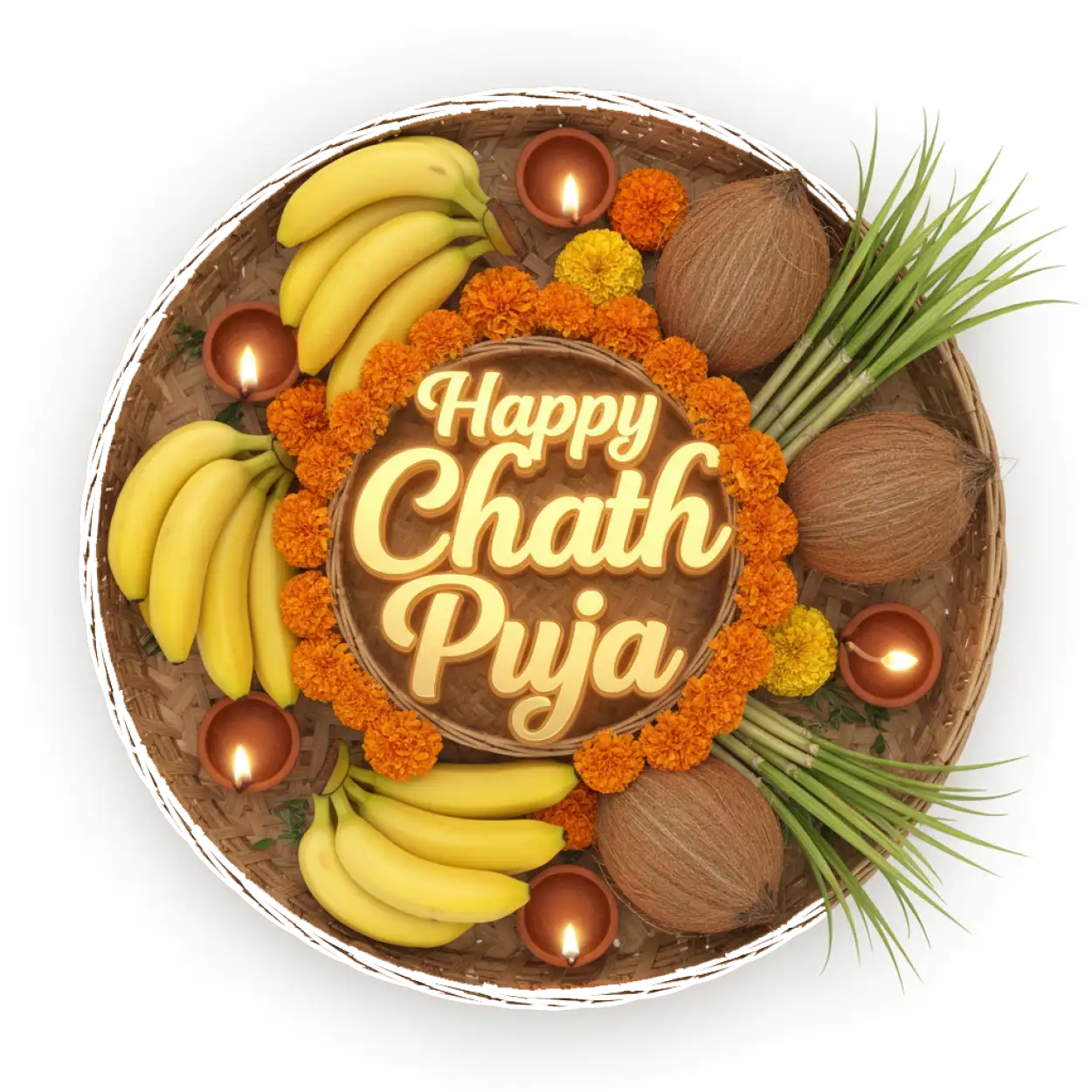 Free Download Happy Chhath Puja Png 3d Style - High Quality Happy Chhath Puja Png PNG Image