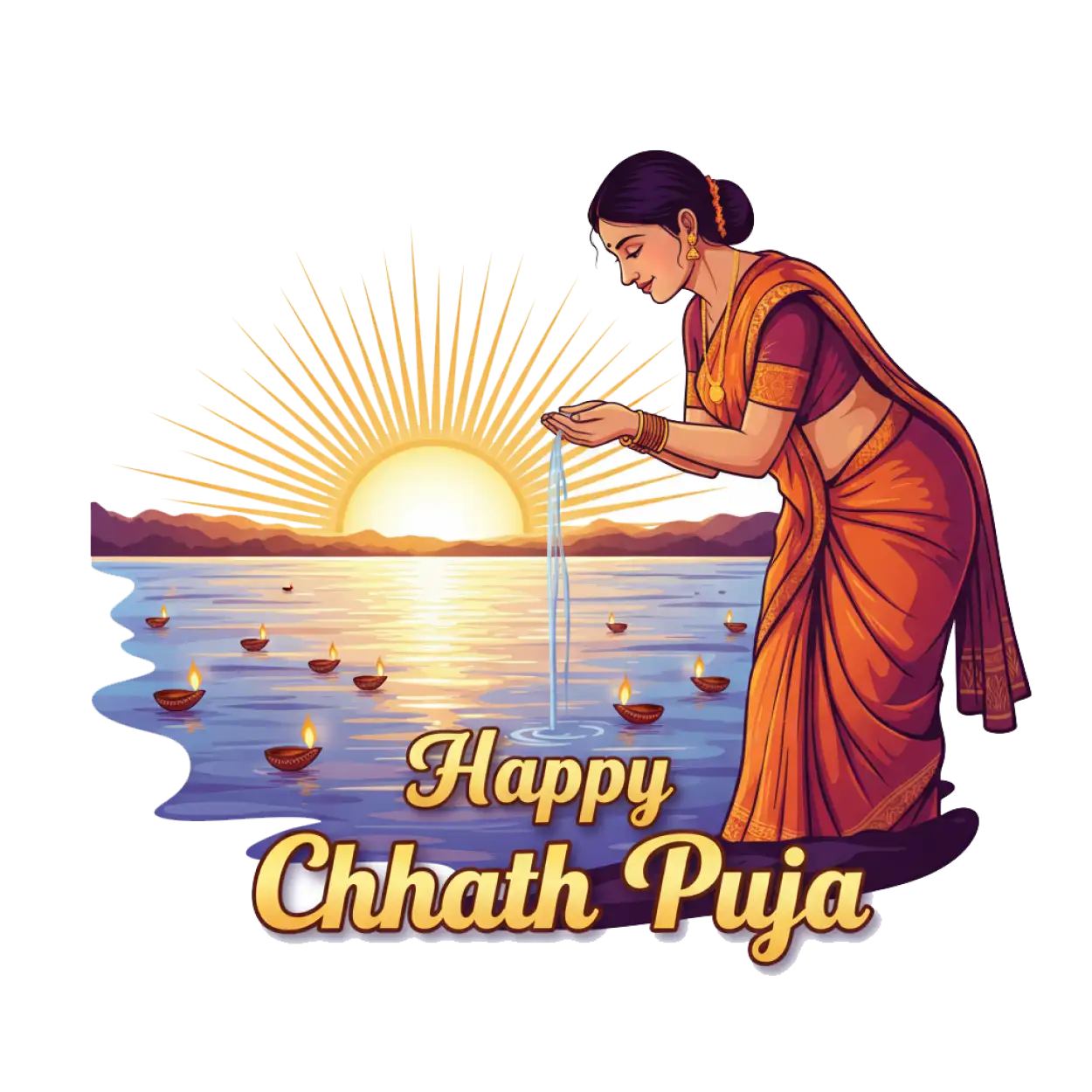 Free Download Happy Chhath Puja Png Image Free Hd - High Quality Happy Chhath Puja Png PNG Image