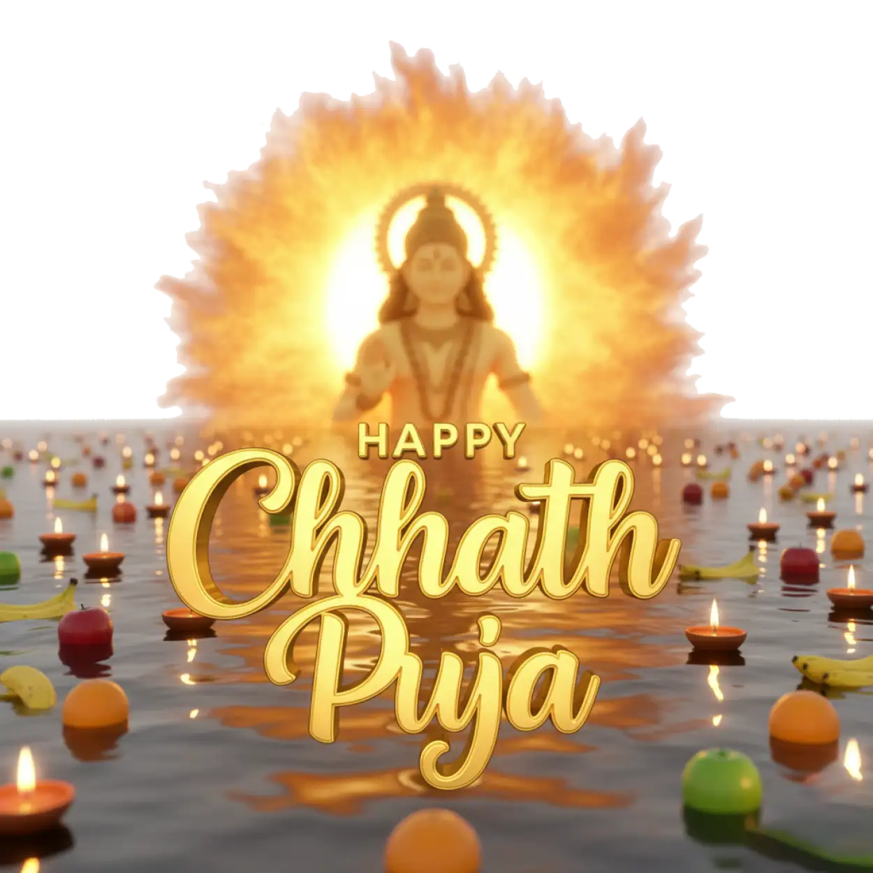 Free Download Happy Chhath Puja Png With Temple Background - High Quality Happy Chhath Puja Png PNG Image