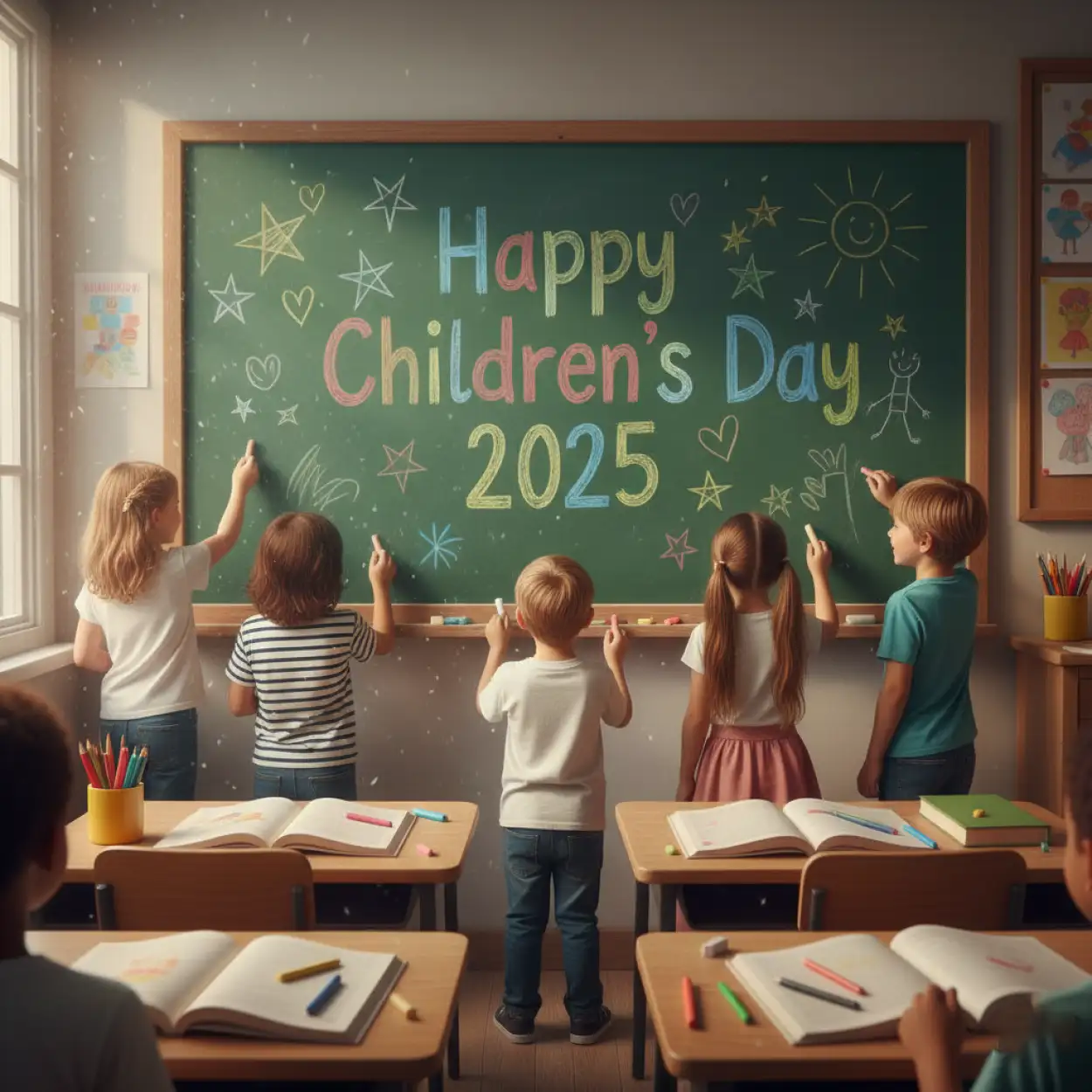 Free Download Happy Childrens Day 2025 Card For Teachers To Students - High Quality Happy Childrens Day 2025 Image