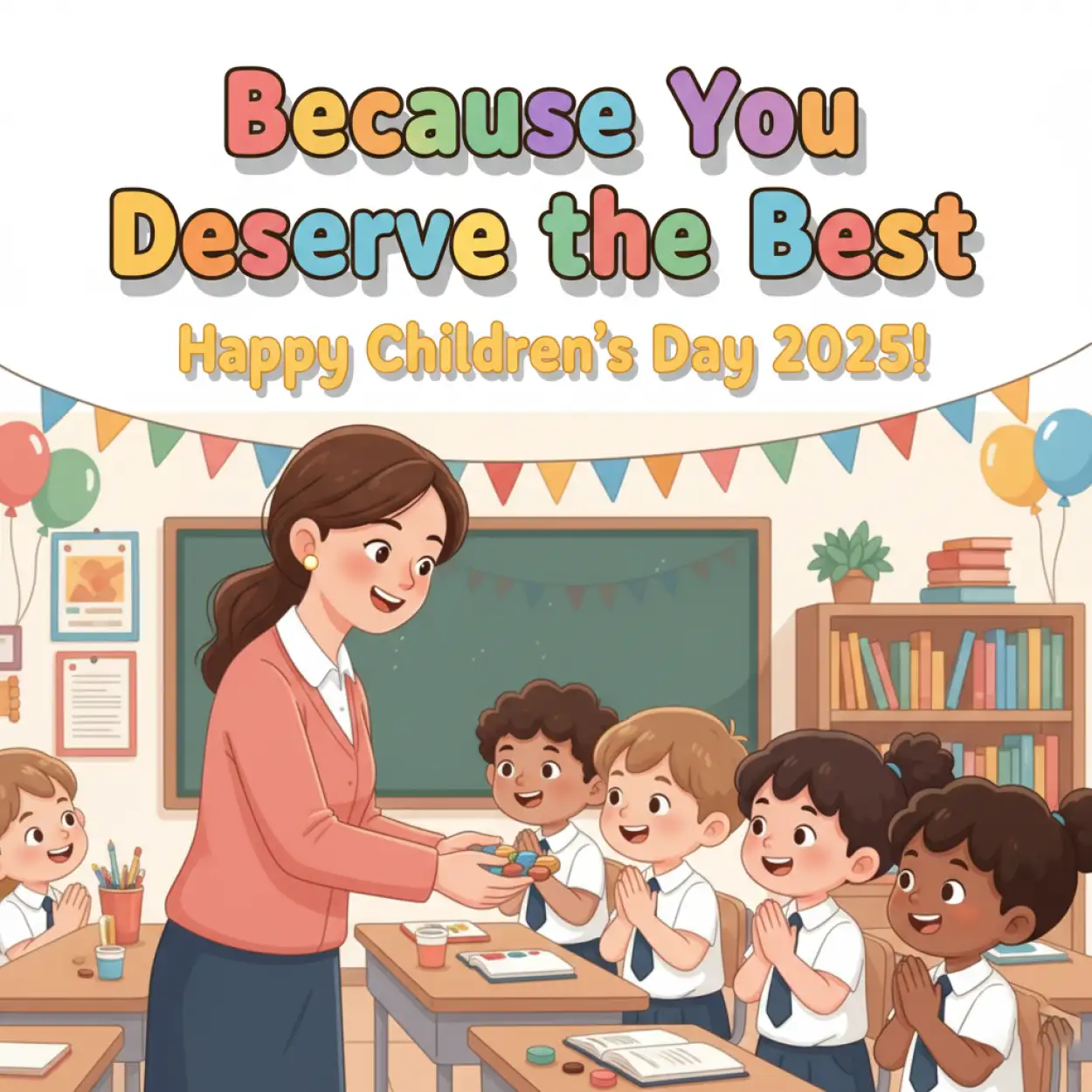 Free Download Happy Childrens Day 2025 Celebration Ideas For Teachers - High Quality Happy Childrens Day 2025 Image