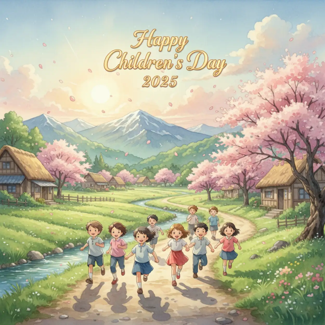 Free Download Happy Childrens Day 2025 Celebration Stage Banner - High Quality Happy Childrens Day 2025 Image