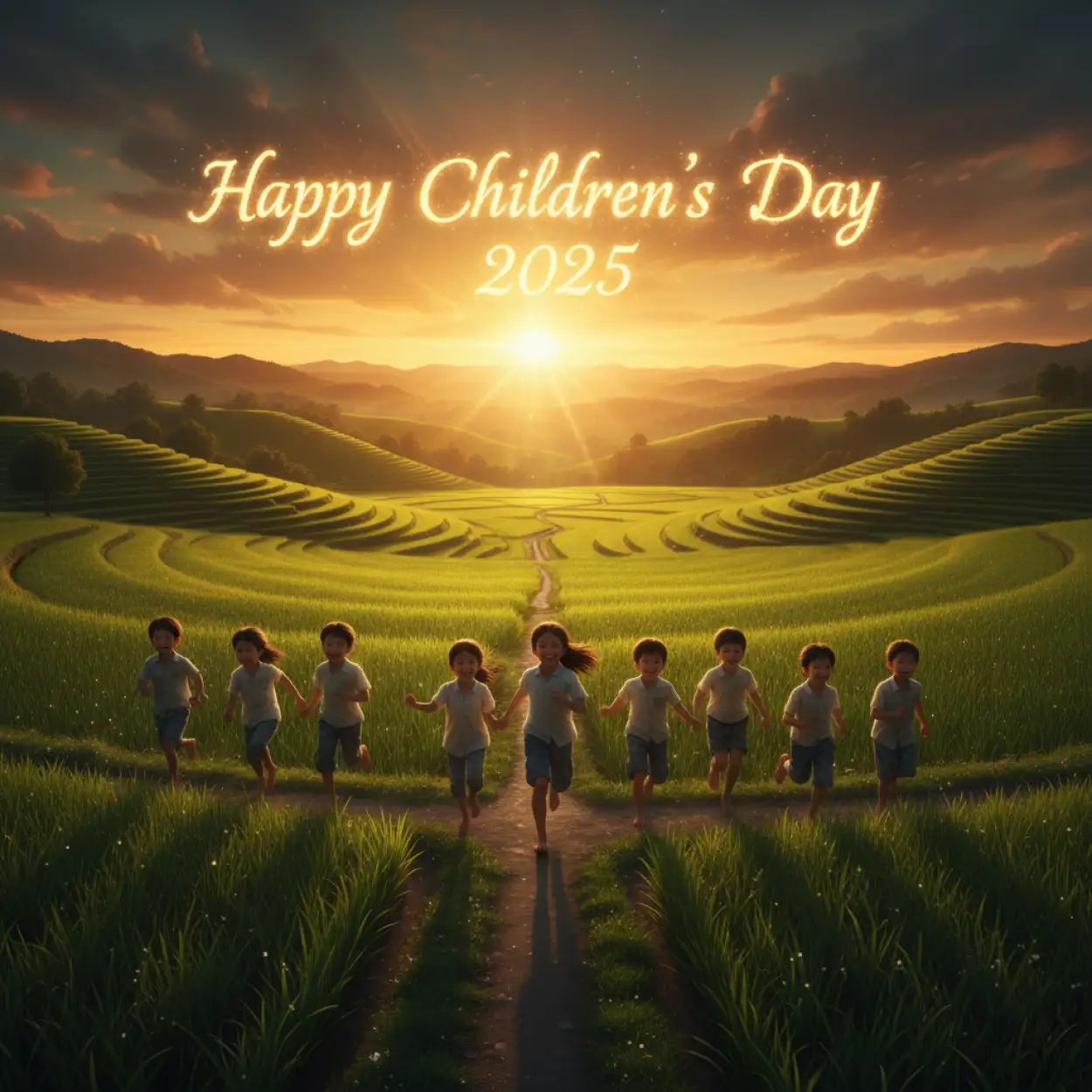 Free Download Happy Childrens Day 2025 Design With School Kids - High Quality Happy Childrens Day 2025 Image