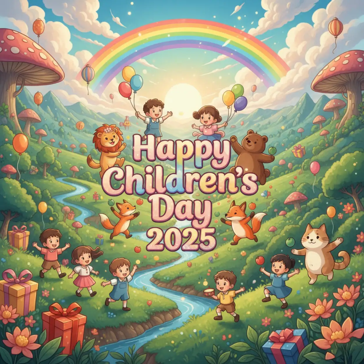 Free Download Happy Childrens Day 2025 Facebook Post Template - High Quality Happy Childrens Day 2025 Image