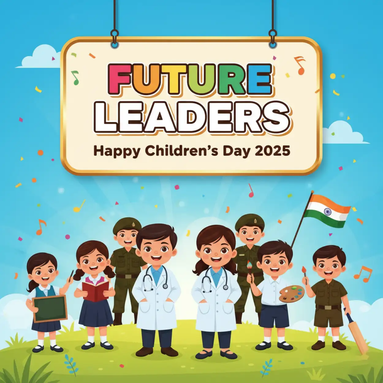 Free Download Happy Childrens Day 2025 Png Banner For Graphic Designers - High Quality Happy Childrens Day 2025 Transparent PNG