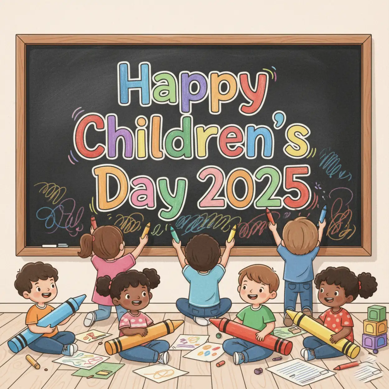 Free Download Happy Childrens Day 2025 Poster Design Free Download - High Quality Happy Childrens Day 2025 Image