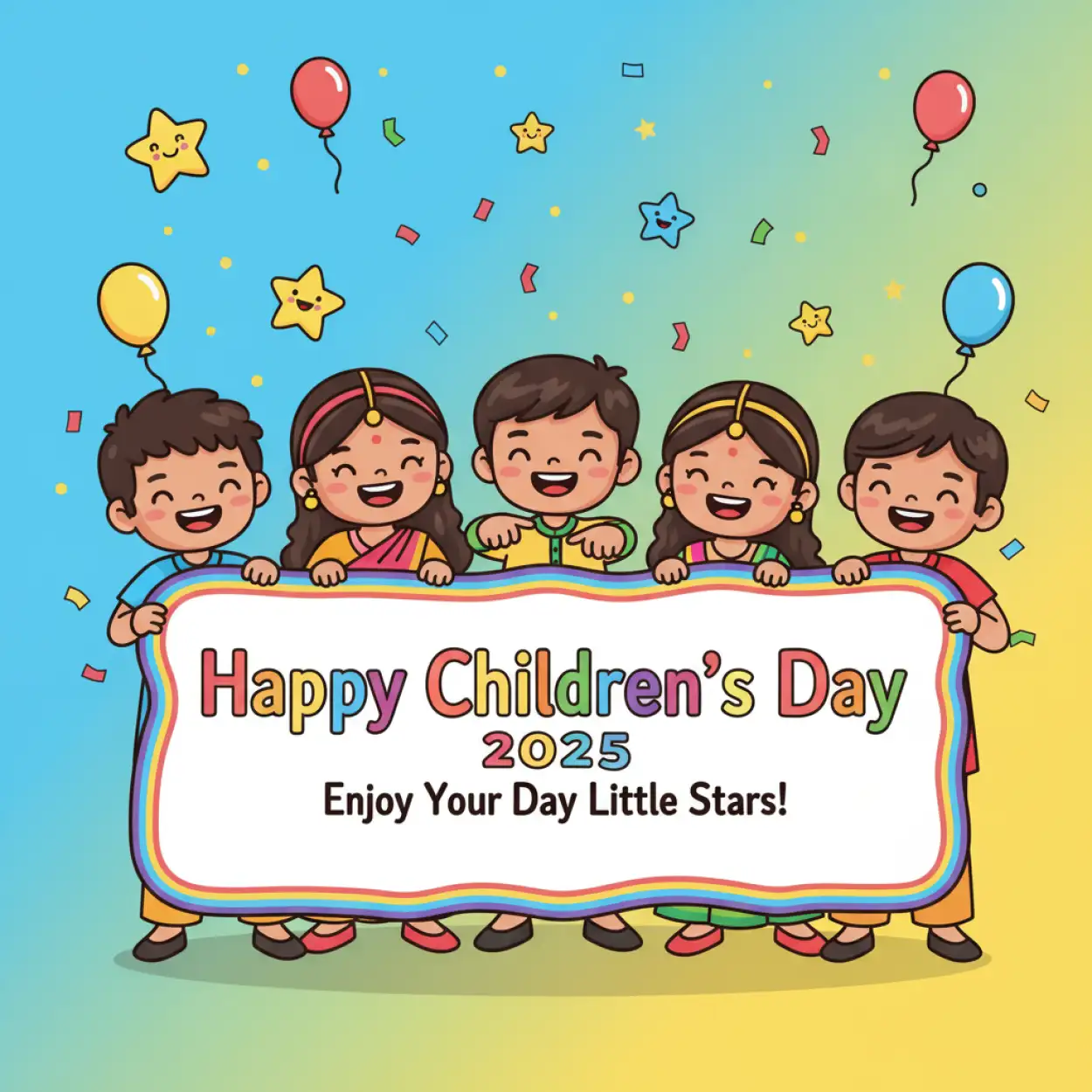 Free Download Happy Childrens Day 2025 Poster Design Ideas For School Students - High Quality Happy Childrens Day 2025 Image