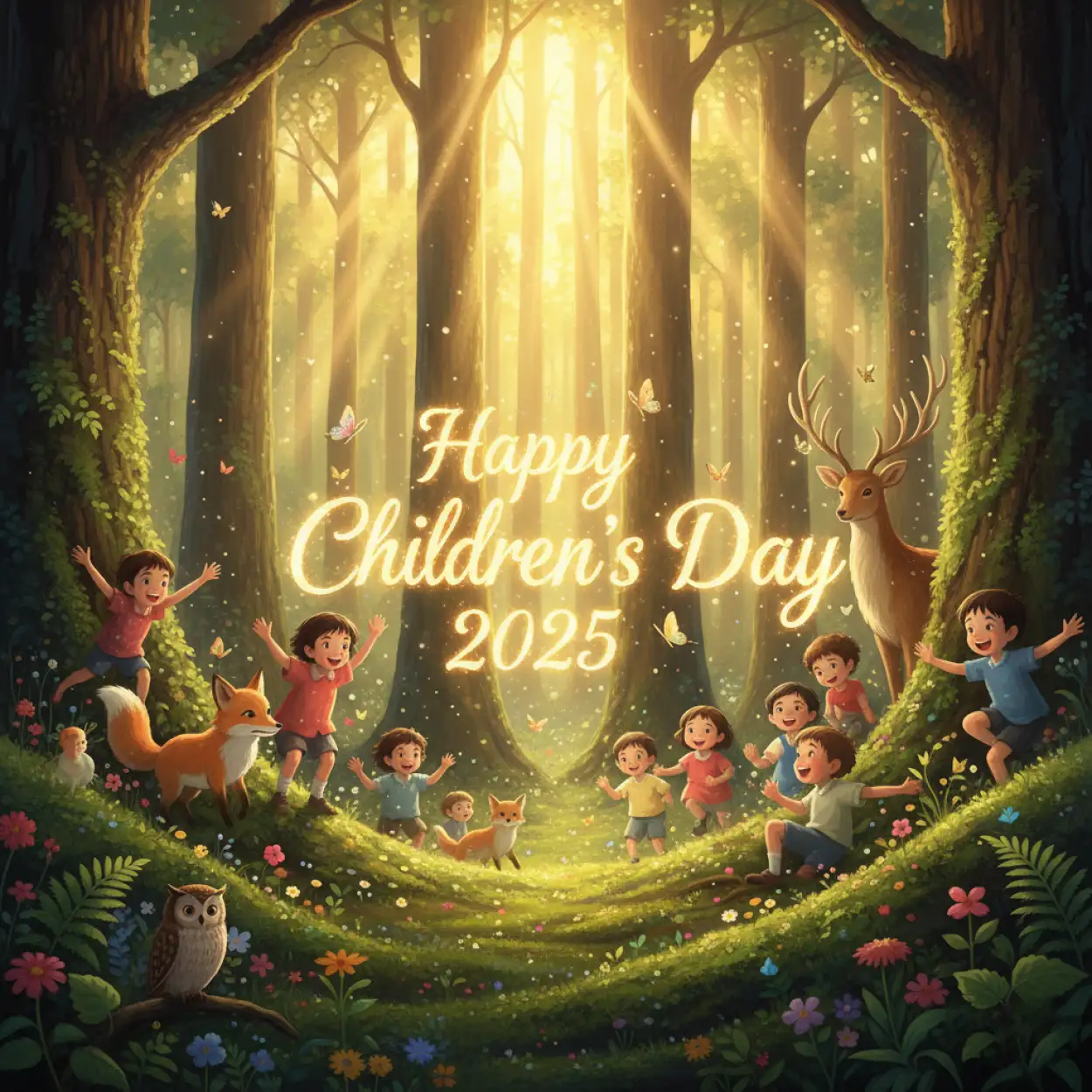 Free Download Happy Childrens Day 2025 Poster For Primary School - High Quality Happy Childrens Day 2025 Image